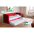 thumbnail image 1 of Cama Doble Makora Modelo Gambino de Lino Rojo, 1 of 8