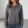 thumbnail image 5 of Axdhxbd Zip Up Cardigan Sweaters for Women Double Zipper Open Front Sweater Ribbed Knit Long Sleeve Cardigans Loose Fit Fall Winter Sweater Coats Free Size, 5 of 7