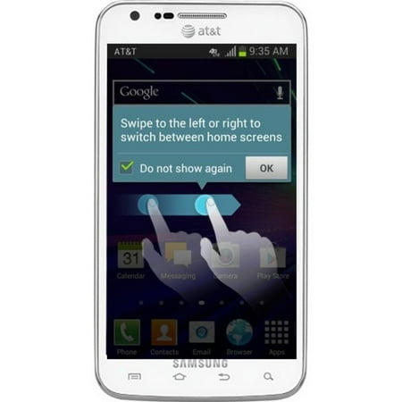 Samsung Galaxy S II Skyrocket SGH-I727 16 GB Smartphone, 4.5" Super AMOLED800 x 480, 1 GB RAM, Android 4.0 Ice Cream Sandwich, 4G, White