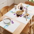 thumbnail image 5 of Watercolor Purple Placemats Set of 6, Flowers on Blue Vase Non-Slip Place Mats Washable Table Mats for Kitchen Dining Table Decorations Indoor/Outdoor, 5 of 9