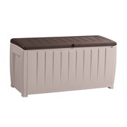 Keter Novel 90 Gallon Durable Resin Outdoor Deck Box Storage Organization, Brown