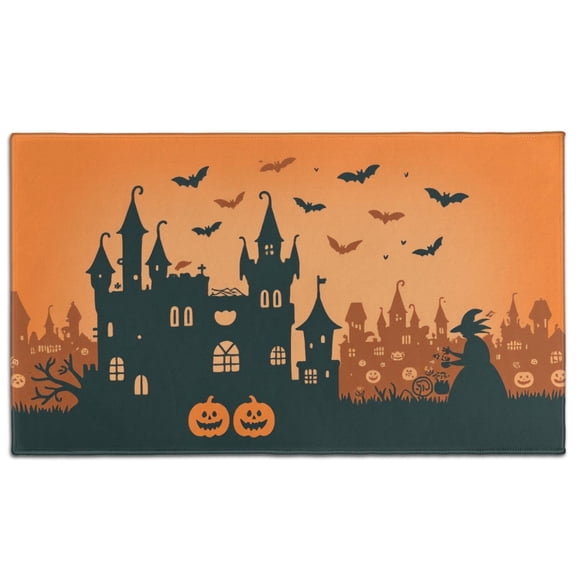 Ghost Boo Spooky Non Slip Doormat x Inch Halloween Pumpkin Ghost Absorbing Throw Rugs Switch Rug for Entryway Porch Entryway Kitchen