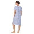thumbnail image 3 of Aria Women's Brushed Sweater Knit Short Sleeve Split Neck Waltz Nightgown, Sizes up to 5X, 3 of 6