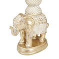 thumbnail image 5 of DecMode 2 Candle White Polystone Elephant Candle Holder with White Wash Finish, Set of 2, 5 of 9