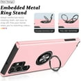 thumbnail image 3 of Shockproof Case for Samsung S22 Ultra 5G, [Embedded Finger Ring] Military Grade Phone Case Cover with Reinforced Metal Stand Kickstand [Support Magnetic Car Holder] for S22 Ultra, Pink, 3 of 13
