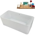 thumbnail image 3 of 59" Streamline N3320WH Soaking Freestanding Tub and Tray With Internal Drain in Glossy White, 3 of 7