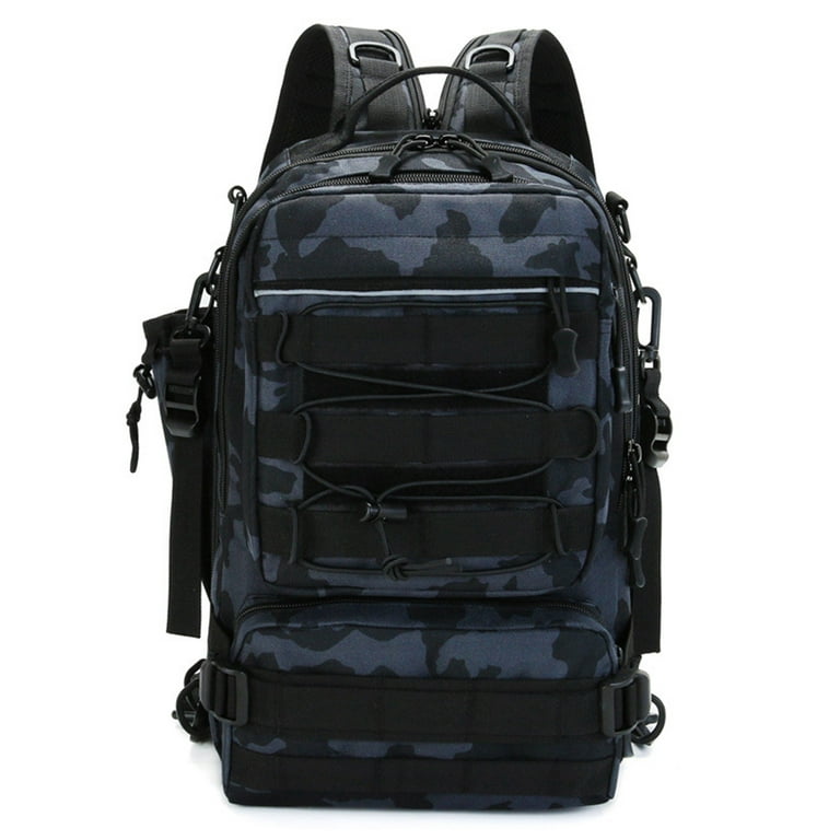 Walmeck Fishing Tackle Storage Bag Shoulder -Resistant Fishing Gear Bag  Cross Body Sling Bag