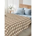 thumbnail image 5 of Twin Flat Sheet Only Fall Brown Beige Buffalo Plaid Soft Microfiber Cooling Bedding Sheets Rustic Check Minimalist Art Flat Bed Sheet for Hotel,Home Decor, 5 of 9