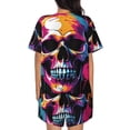 thumbnail image 3 of Xecao Colorful Skull print Swimsuit for women, Summer-ready, sporty style.Quick-dry fabric. Many sizes & colors., 3 of 9