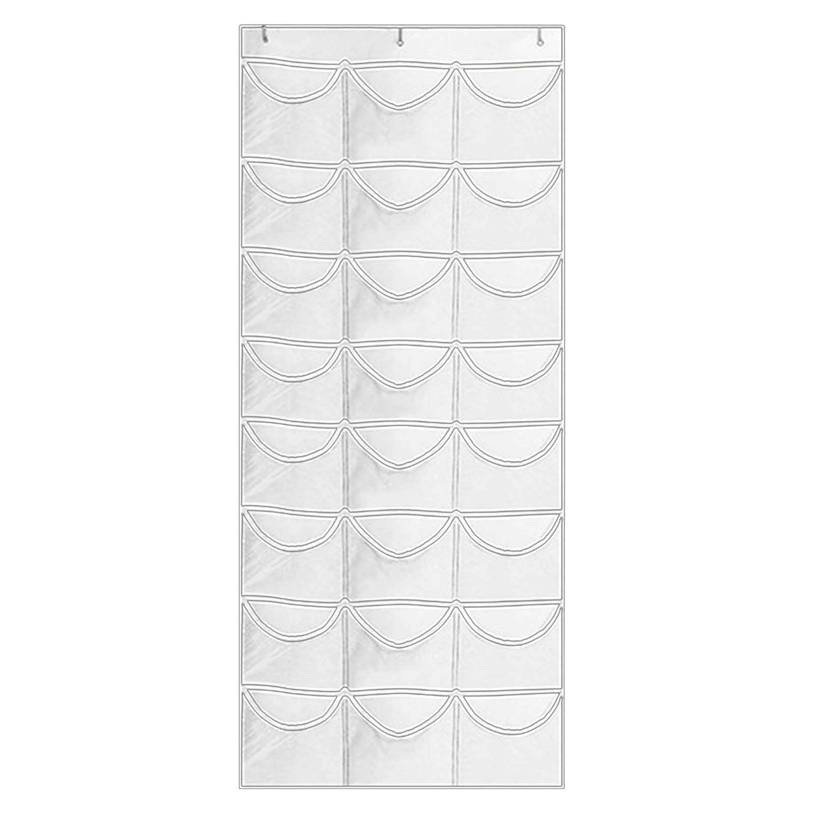 Porte-chapeaux Mural Ou De Porte - 24 Poches Transparentes PVC - Organisateur Pour Casquettes De Baseball - Dimensions 70x165 Cm - Noir