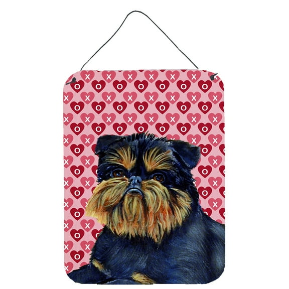 Carolines Treasures LH9163DS1216 Brussels Griffon Hearts Love and Valentines Day Portrait Wall or Door Hanging Prints