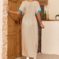 thumbnail image 7 of Gamivast Maxi Dresses for Women Loose Fit Boho Dress V-Neck Summer Dress Floral Print Side Split Casual Beach Vacation Flowy Long Kaftan, 7 of 7