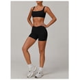 thumbnail image 3 of PISONIC Two Piece Workout Sets for Women Square Neck Sports Bra and Scrunch Butt Lifting Shorts Gym Yoga Active Wear Outfits, 3 of 7