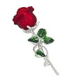 thumbnail image 2 of Milageto Flower Rose Brooch Pin Elegant Decoration Lapel Pin for Clothes Banquet Suit Red, 2 of 8