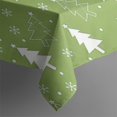 thumbnail image 4 of Green Christmas Tree Pattern Rectangle Tablecloth 60"x102",Waterproof Polyester Rectangle Table Cloth, Wipeable Spillproof Polyester Tablecloth for Dining, Camping, Indoor and Outdoor, 4 of 6