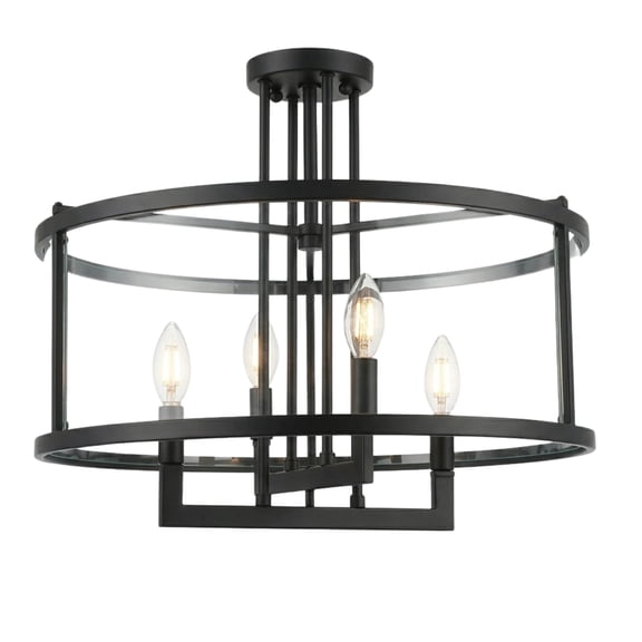 Vivio Lighting Ravenna 15" 4-Light Acrylic Glass Semi-Flush Mount Ceiling Light