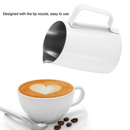 

Tebru Milk Frother Cup Stainless Steel Durable Milk Frother Cup Coffee for Kitchen Hotel Party Stainless Steel Cup