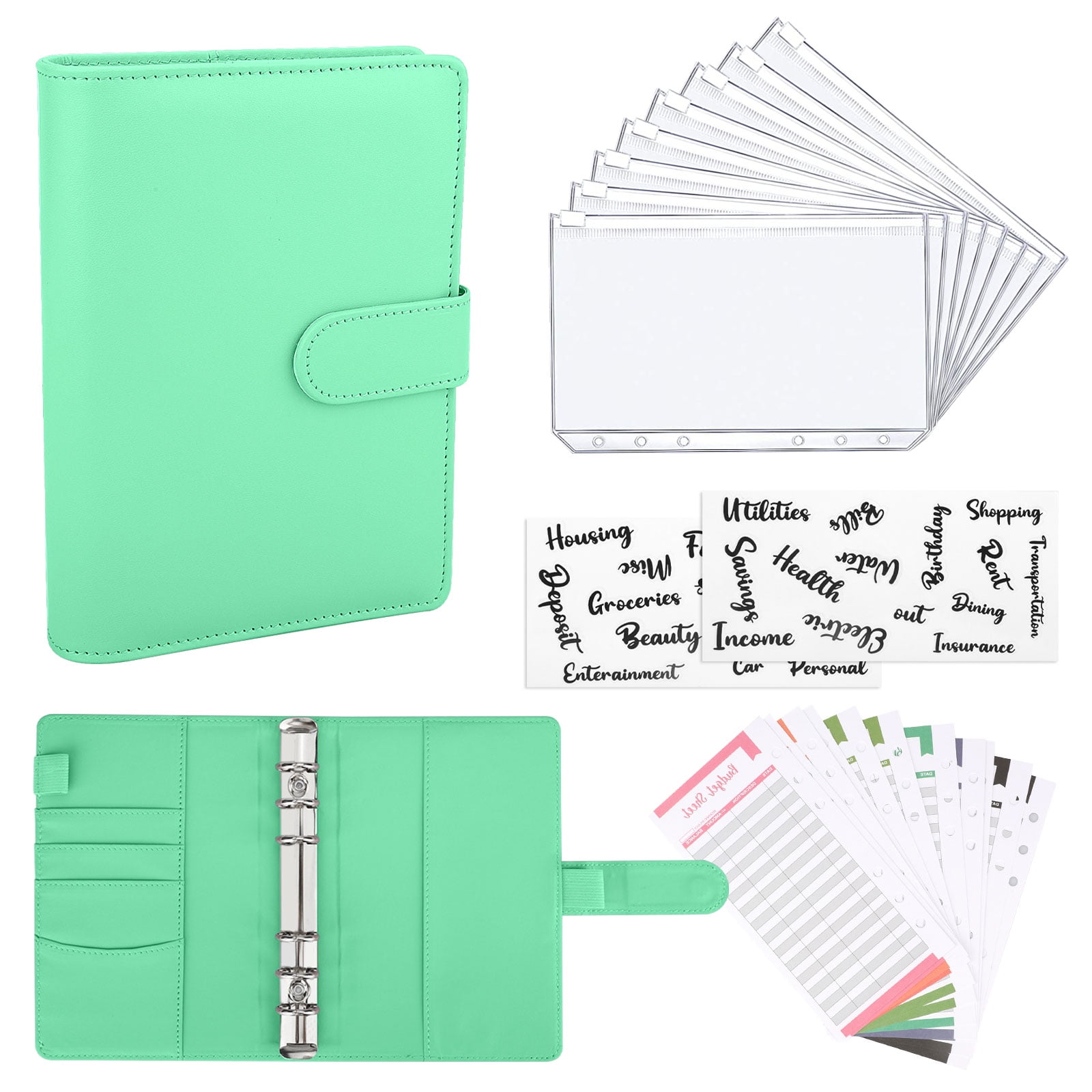 A6 Pu Leather Notebook Binder Tsv Budget Planner Organizer With