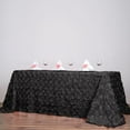 thumbnail image 3 of BalsaCircle Raised 90" x 156" Satin Rectangle Tablecloth Rosette Floral Dinner Kitchen Black, 3 of 3