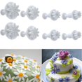 thumbnail image 2 of 2 juegos de cortadores de galletas con émbolo de flores, herramienta de molde para hornear, 2 of 5