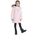 thumbnail image 5 of WenVen Girl's Winter Coat Padded Puffer Jacket Fleece Windproof Parka with Removable Hood Pink 8Y, 5 of 8