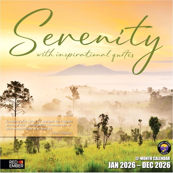 Select - Serenity with Inspirational Quotes 2026 Wall Calendar 12 Month | 12" x 24" Open | Thick & Sturdy Paper | Holiday Gift | Zen Nature Calendar 2026