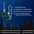 thumbnail image 2 of Gem Stone King 14K White Gold Green Chrome Diopside and Lab Grown Diamond Earrings for Women | 1.53 Cttw | Gemstone Birthstone | Oval 7X5MM, 2 of 6