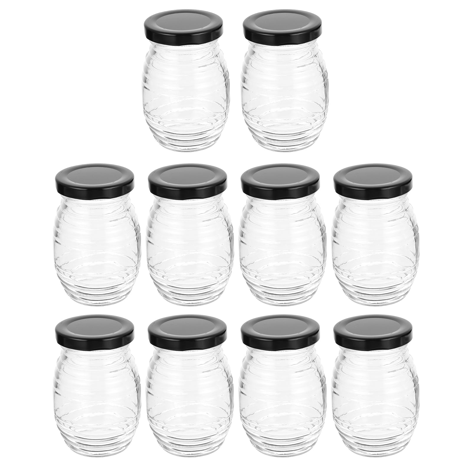 NUOLUX 10Pcs Transparent Honey Bottles Honey Sealed Jars with Lids