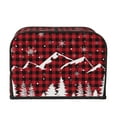 thumbnail image 2 of Uemuo Christmas Tree Buffalo Plaid Print Toaster Cover 4 Slice, Small Kitchen Appliance Covers, Toaster Oven Cover with Loop, Bread Machine Cover Dust Cover Protection, 2 of 7