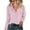 Hot Pink, variant on WTOBBY Women's Striped Button Down Shirt Long Sleeve Casual Shirt - Fashion Blouse with Button Front for Stylish and Comfortable Office or Daily Wear,Black L