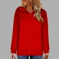 thumbnail image 5 of Aloohaidyvio Jackets Womens Plus,Womens Hoodie Zipper Long Coat Solid Color Pockets Long Sleeve Sweatshirts Tops, 5 of 6