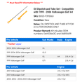 thumbnail image 2 of Dipstick and Tube Set - Compatible with 1999 - 2006 Volkswagen Golf A4 2000 2001 2002 2003 2004 2005, 2 of 2