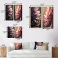 thumbnail image 4 of Designart "Pink and Gold Abstract Leaf Design III" Leaves Framed Wall Art Set Of 2 - Blue Floral Frame Gallery Set For Office Decor, 4 of 6