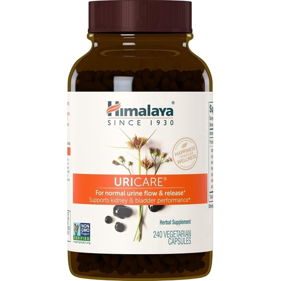 Himalaya UriCare Herbal Supplement, Kidney & Bladder Support, Gluten Free, Vegetarian, 240 Capsules