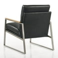 thumbnail image 6 of Omax Decor Colin Stainless Steel & Genuine Leather Accent Chair in Black, 6 of 8