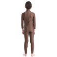 thumbnail image 4 of Aiihoo Girls Gymnastics Leotards Full Body Unitards Long Sleeve Bodysuit Ice Skating Unitard Ballet Dance Dancewear Brown 3-4, 4 of 7