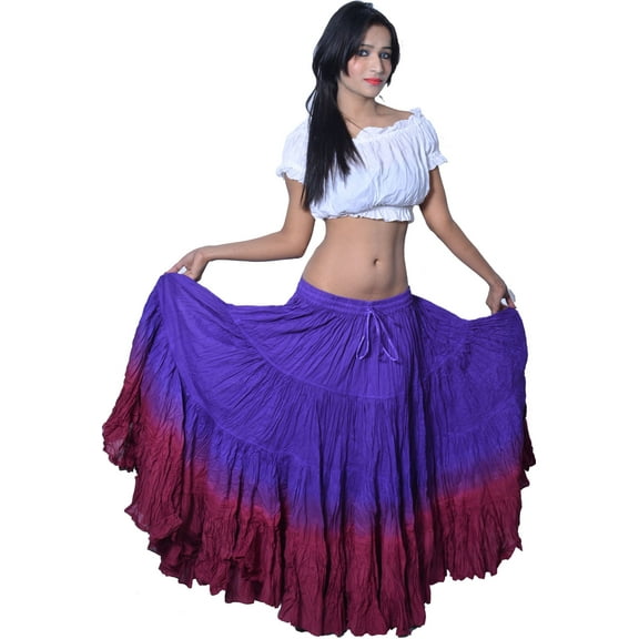 Wevez Plus Size 40 Inches Long Tribal Fusion 25 Yard Skirt (VB)