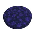 thumbnail image 2 of Round Bar Stool Seat Covers, purple flower Snowflake Elastic Round Chair Cover Stool Seat Slipcover Bar Stool Cushions Round Pad for 12-14 inch, 2 of 7