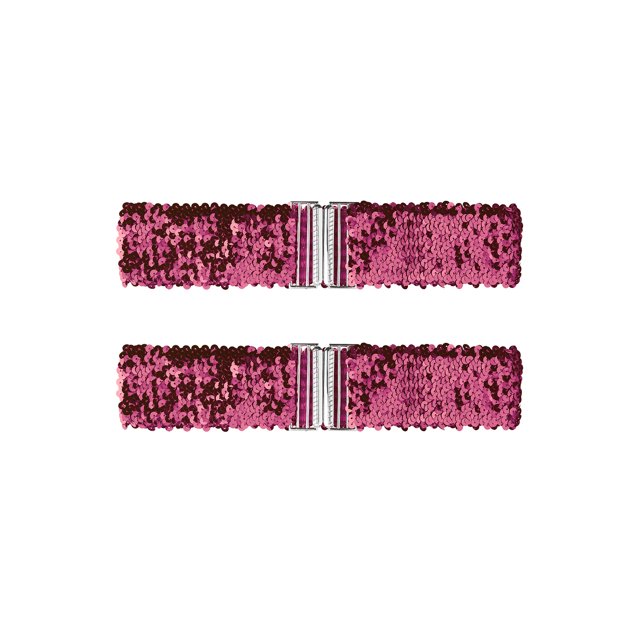 Cinturones anchos elásticos para damas INSPIRE CHIC con hebillas entrelazadas y decoraciones de lentejuelas brillantes para vestidos en púrpura oscuro