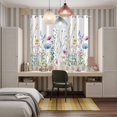 thumbnail image 5 of Spring Floral Kitchen Curtains 84 Inch Length, Colorful Botanical Wildflower Summer Grommet Top Bedroom Living Room Curtains, Light Filtering Cafe Curtain Drapes 2 Panels Set 104''x84'', 5 of 9