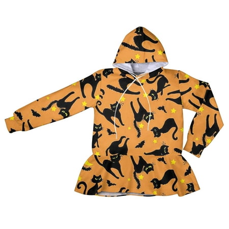 

Dadaria Baby Girl Clothes Halloween Outfit Fall Clothes Oversized Sweatshirt Pullover Hoodie Child Long Sleeve Shirt Cute Cartoon Print Dress Outfit Yellow 1-2 Years Toddler