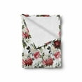 thumbnail image 2 of Shabby Flora Soft Flannel Fleece Throw Blanket, Country Style Floral Flower Roses Watercolor Image Art, Cozy Plush for Indoor and Outdoor Use, 50" x 60", Dark Coral Maroon, by Ambesonne, 2 of 6