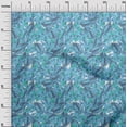 thumbnail image 3 of oneOone Georgette Viscose Light Blue Fabric Tropical Leaf Diy Clothing Quilting Fabric Print Fabric By Yard 42 Inch Wide, 3 of 5