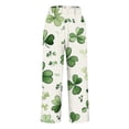 thumbnail image 4 of QATAINLAV St Pattys Day Women's Holiday Wide Leg Pants 2025 Summer Comfy Lightweight Linen Beach Pants Casual Elastic Waist Yoga Pants with Pockets Green XXL Ofertas Del Dia de Hoy Relampago, 4 of 6
