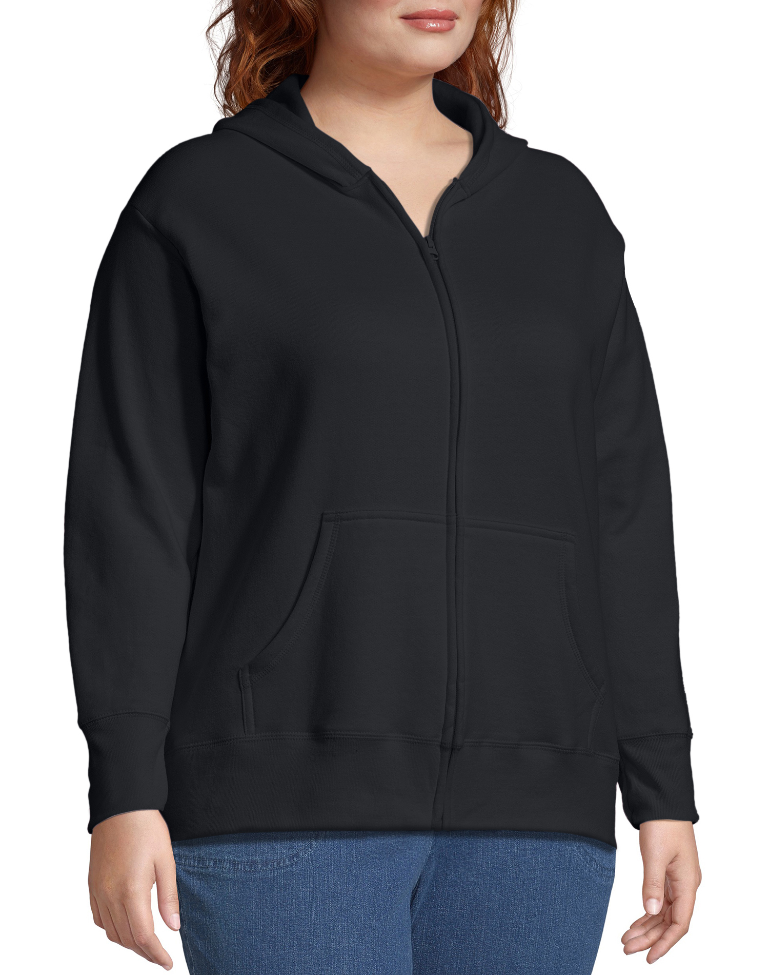 JMS by Hanes Women's Plus Size Fleece Zip Hood Jacket - image 3 of 6
