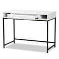 thumbnail image 3 of Baxton Studio White Finished Wood and Black Metal 1-Drawer Desk, 3 of 9