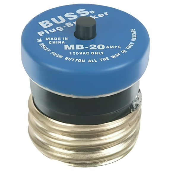 Bussmann BP/MB-20 20 Amp, 125V Edison Base Plug Fuse Circuit Breaker