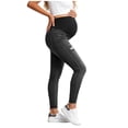 thumbnail image 7 of BRGZLK Maternity Jeans Pants Summer Trendy High Waist Belly Support Slim Stretch Pregnancy Casual Fitted Slimming Distressed Denim Pants Black M, 7 of 7