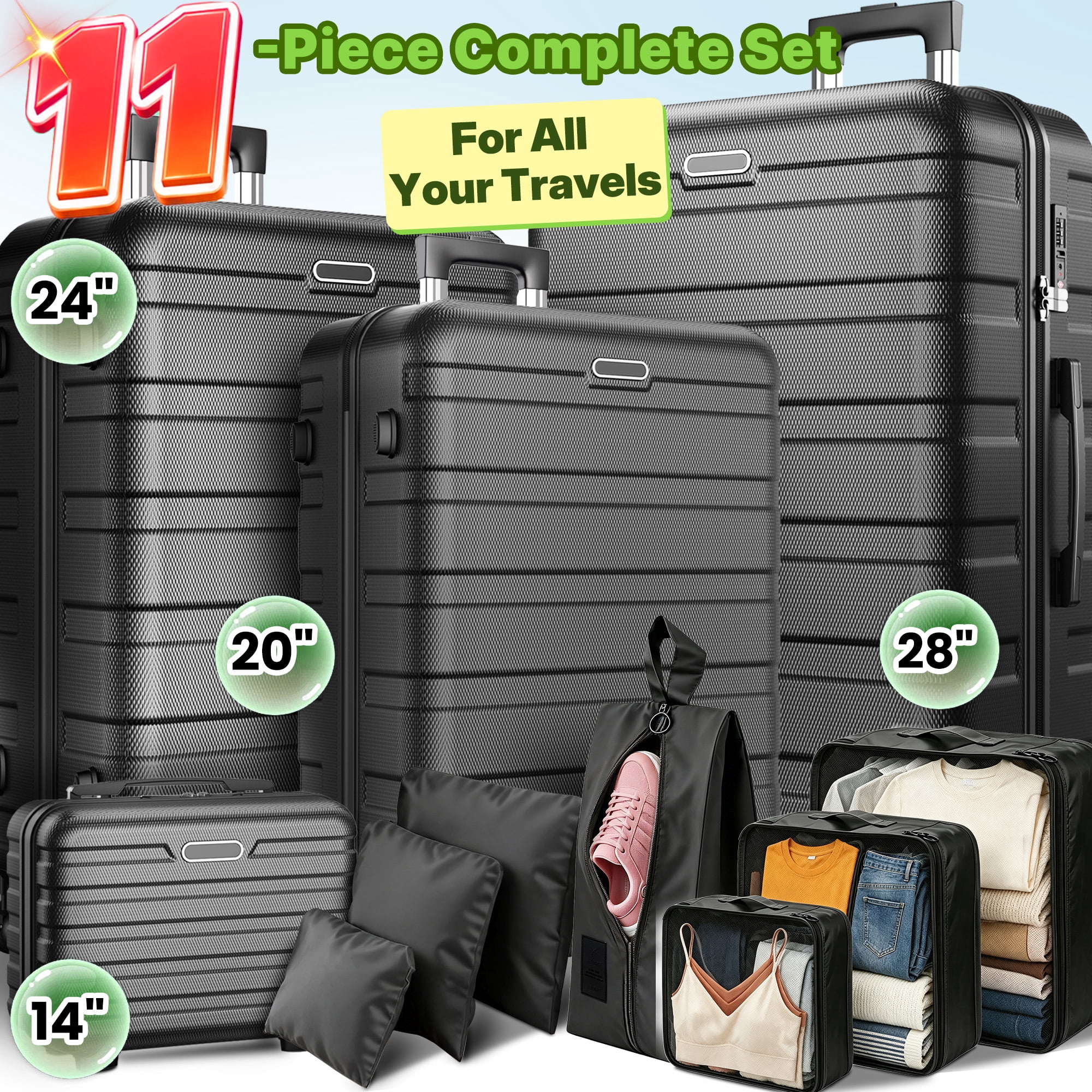 SWISSGEAR Stride 3-Piece Expandable Spinner Luggage Set, Dark Gray