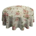 thumbnail image 4 of Pioneer Flower Floral Print Pattern Round Tablecloth 60"x60",Wrinkle Wipeable Table Cloth for Kitchen Dining Room Picnic Patio Party, 4 of 6